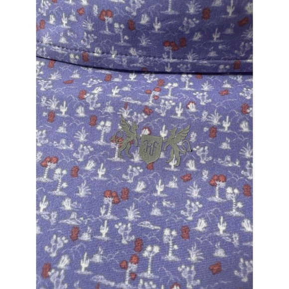 Hickey Freeman Golf Polo Men's Large Purple Printed Geometric Cactus Print. K29 - Picture 7 of 7